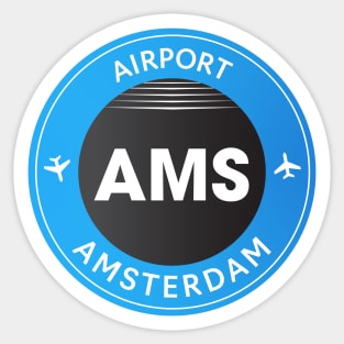 AMS airport blue Sticker